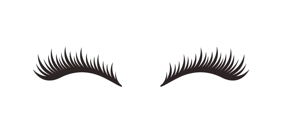 Eyelashes on white background, vector illustration. Stock Illustration