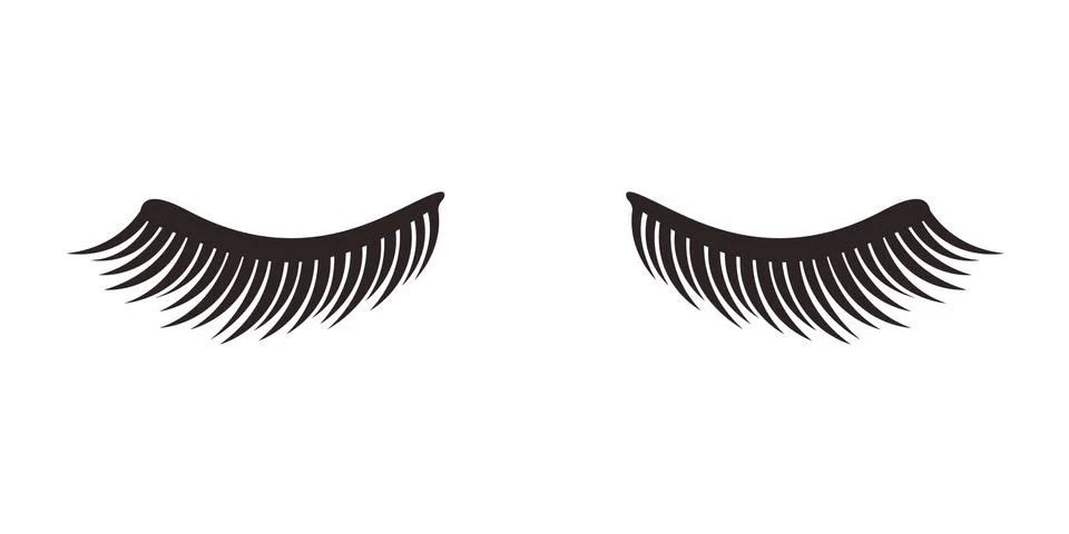 Eyelashes on white background, vector illustration. Stock Illustration