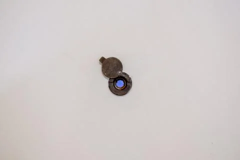 Eyelet on the front door Stock Photos