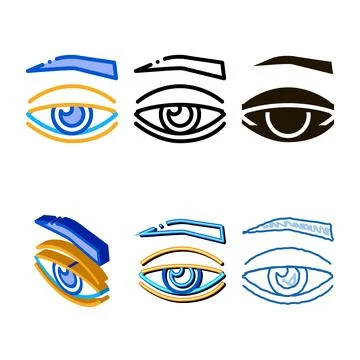 Eyelid medical problem icon vector set outline Stock Illustration