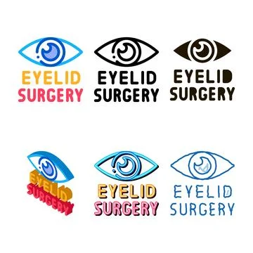 Eyelid modern surgery icon vector outline Stock Illustration