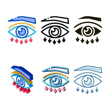 Eyelid plastic styles surgery icon vector outline Stock Illustration