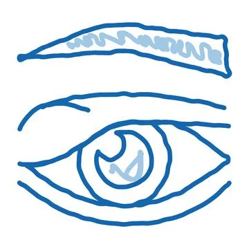 Eyelid problem doodle icon hand drawn illustration Illustrazione stock