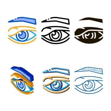 Eyelid problem icon vector variants outline Stock Illustration