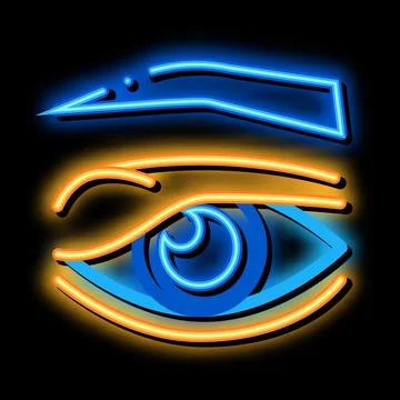 Eyelid problem neon glow icon illustration Stock Illustration