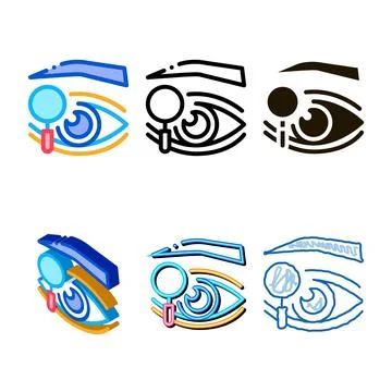 Eyelid research icon vector stylized outline Stock Illustration