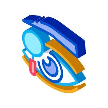 Eyelid research isometric icon vector illustration Stock Illustration
