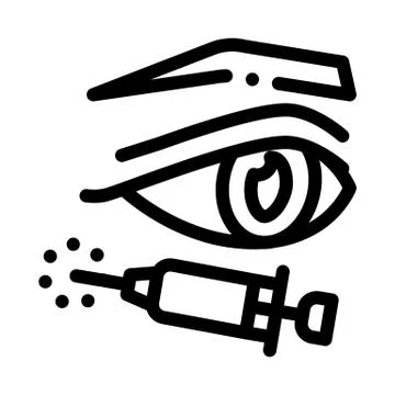 Eyelid surgery anesthesia icon vector outline illustration イラスト素材