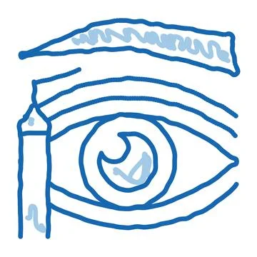Eyelid surgery design phase doodle icon hand drawn illustration Stock Illustration