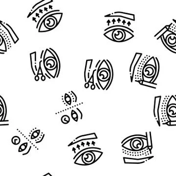 Eyelid Surgery Healthy Seamless Pattern Vector Stock Illustration