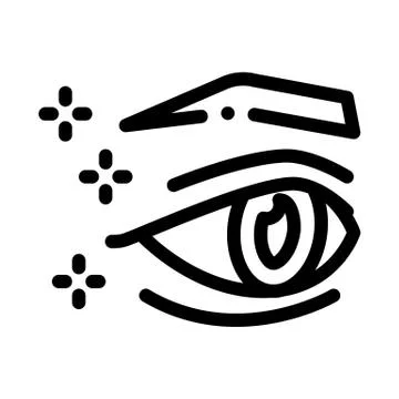 Eyelid surgery result icon vector outline illustration Stock Illustration