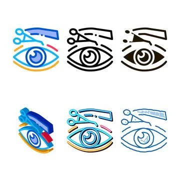 Eyelid surgery tool icon simplified vector outline Stock Illustration