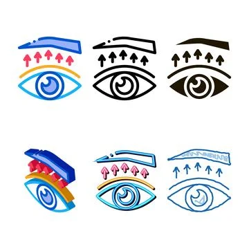 Eyelid surgery variations treatment icon vector outline Stock Illustration