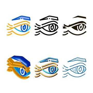 Eyelid wrinkles icon designs vector outline Stock Illustration