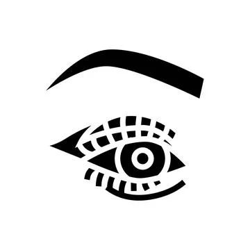 Eyeliner emo glyph icon vector illustration Stock Illustration