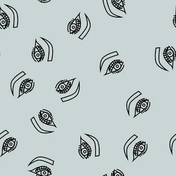 Eyeliner emo line seamless pattern Stock Illustration