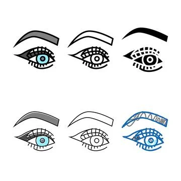 Eyeliner range emo color icon vector 스톡 일러스트