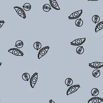 Eyeliner tattoo line seamless pattern Stock Illustration