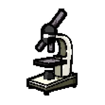 Eyepiece microscope pixel art vector illustration Illustrazione stock