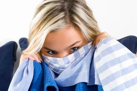 Eyes behind sheet Stock Photos