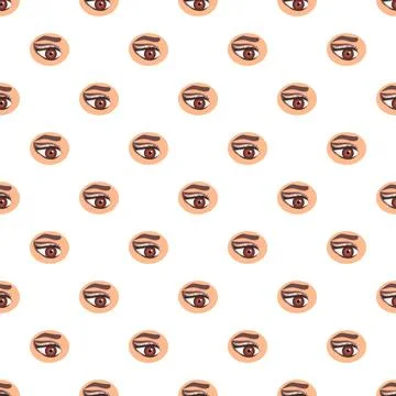 Eyes with brown iris pattern seamless background Stock Illustration