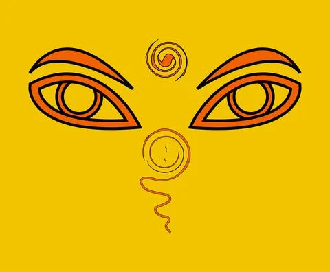 The Eyes Of The Buddha Stock Illustration