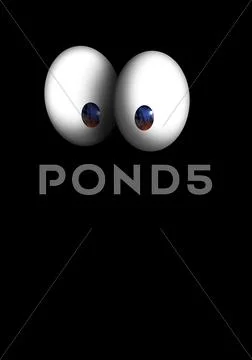 Eyes bulging cartoon character in the dark Stock Illustration