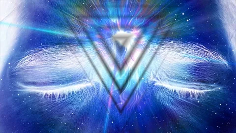 Eyes closed Opening the Third Eye Chakra Stock Footage 299310584