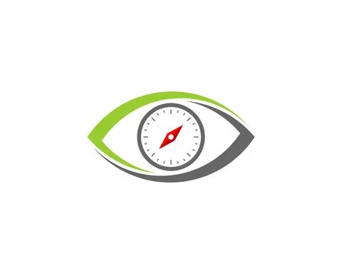 Eyes with compass in the middle Stock Illustration