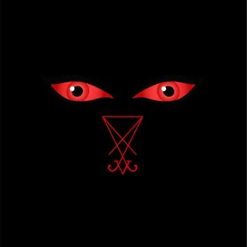 Eyes of the devil with sigil of Lucifer	 Stock-Illustration