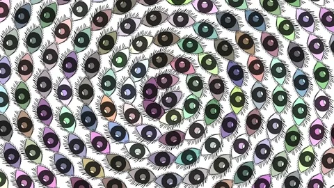 Eyes Of Different Colors Background Pattern Rotation Stock Footage 190090367