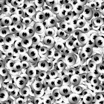 Eyes drawing motif random pattern Illustrazione stock