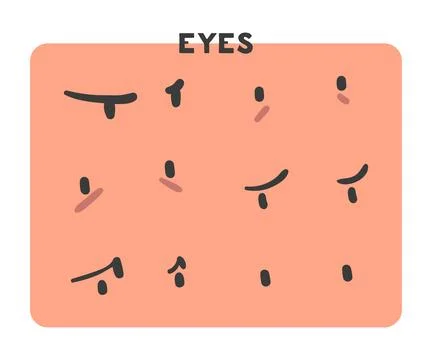 Eyes with Eyebrows as Part of Human Face Vector Set Illustrazione stock