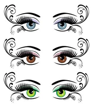 Eyes floral bundle Stock-Illustration