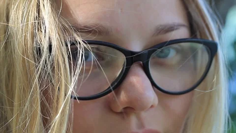 Eyes in glasses close-up. Stock Footage 94080143
