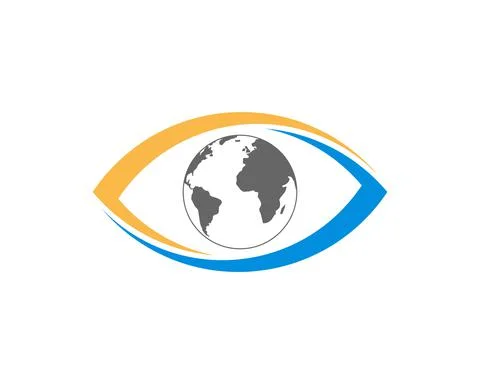 Eyes with globe in the middle Stock Illustration