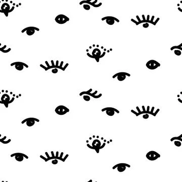 Eyes hipster vector seamless pattern Illustrazione stock