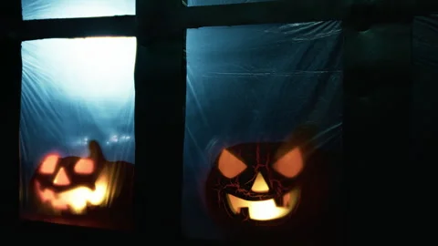 The Eyes Of The Horror Pumpkins Stock Footage 287733571