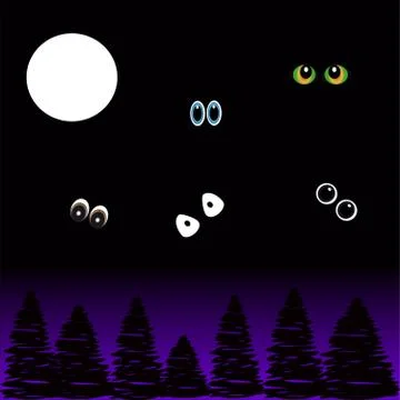 Eyes in the night Stock Illustration