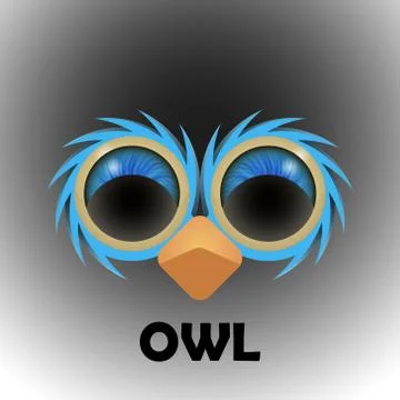 Eyes of a owl in the darkness. Stock Illustration