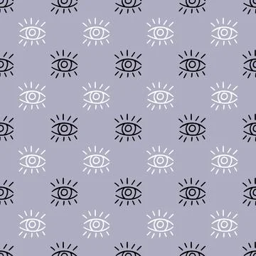 Eyes seamless abstract repeat pattern vector with eye elements Stock Illustration