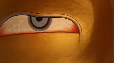 Eyes of the statue of Maitreya Stock Footage 63397334