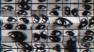 Eyes Watching With Vhs Glitch - Vj Background Stock Footage