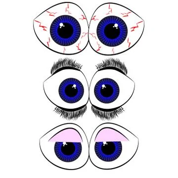 Eyes on white background Stock Illustration