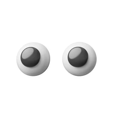 Eyes wide open realistic vector 3D design, emoji emoticon volume looking face Stock Illustration