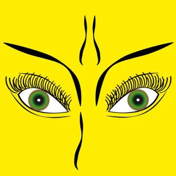 Eyes on yellow background Stock Illustration