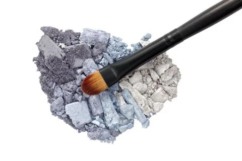Eyeshadow with brush isolated Stock Photos