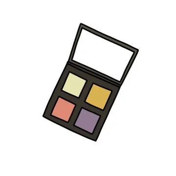Eyeshadow doodle icon, vector colour line illustration Stock Illustration