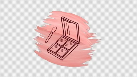 Eyeshadow icon against paint brush strokes Stock Footage 304490176