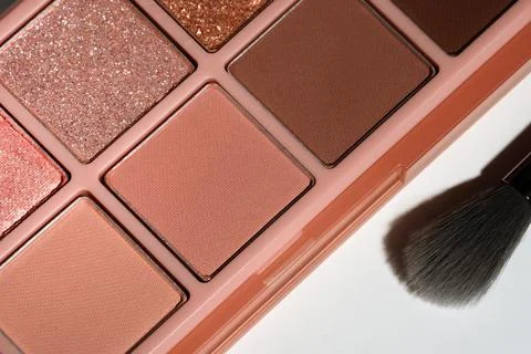 Eyeshadow makeup brushes background Stock Photos